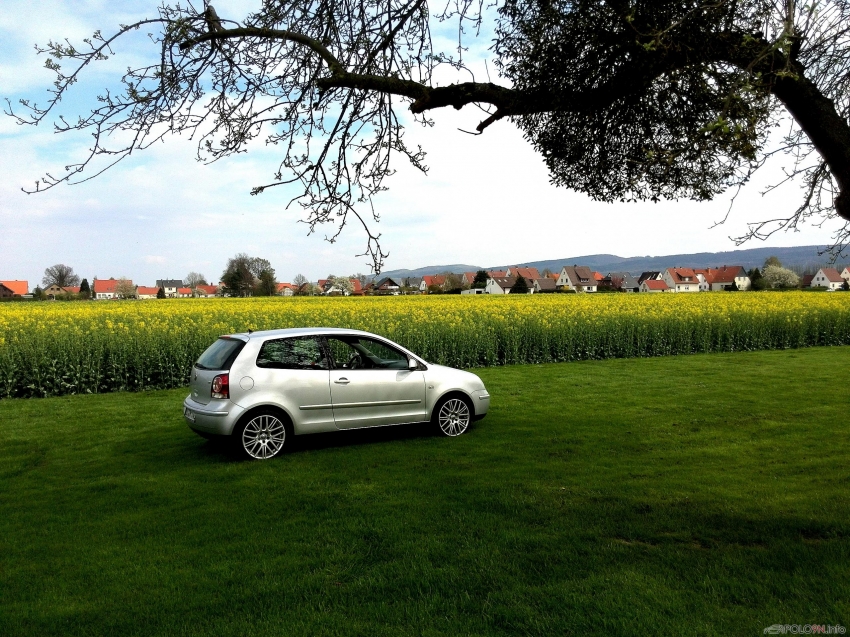 Schöner sonniger Tag und der Polo parkt im Garten :D
