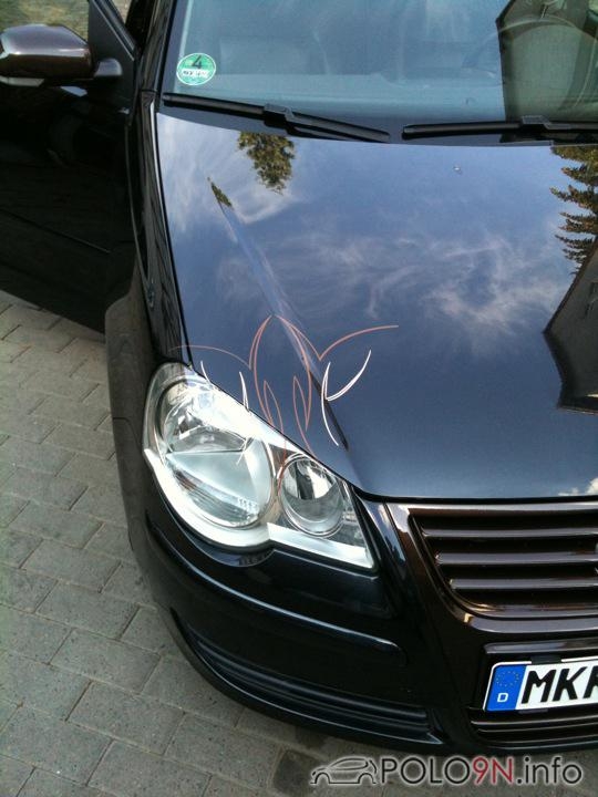 Striping auf der Haube :-) gibts aber nich mehr da ich von VW eine neue Haube auf garantie bekommen habe ;-)
